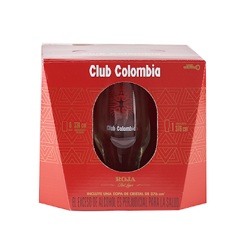 Cerveza Club Colombia Roja Lata x 330 ml x 6 und + 1 Copa  