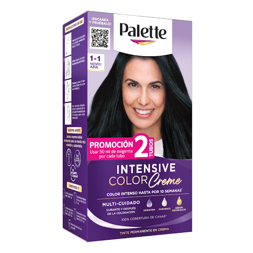Tinte Palette Intensive Color Creme 1-1 Negro Azul Caja x 1 und