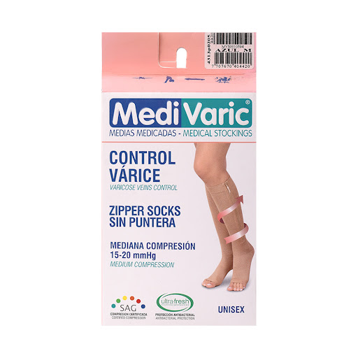 Medias Medivaric Unisex Cremallera 15-20 Azul Talla M