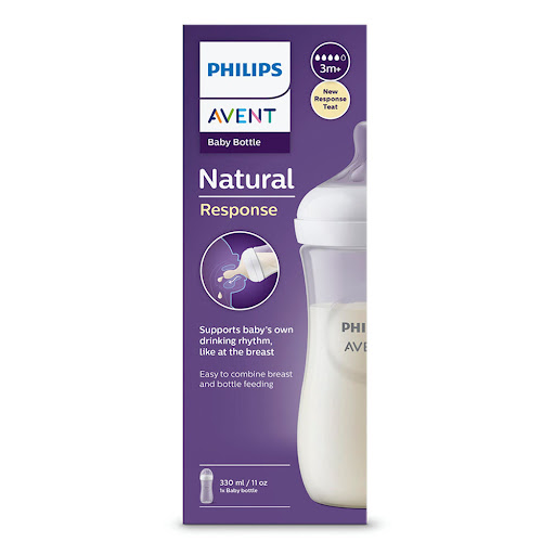 Tetero Philips Avent Natural Response de 11oz Tetina 3m+ Caja x 1 und
