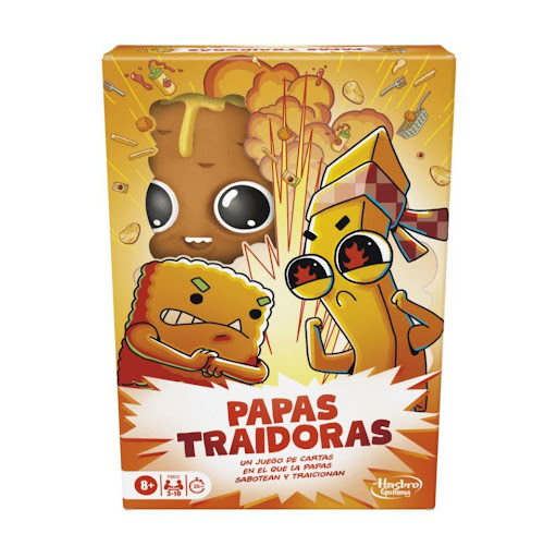 Juego De Mesa Papas Traidoras Hasbro Gaming Hasbro Gaming  x 1 Papas Traidoras es un juego de cartas dinámico y lleno de sorpresas donde los jugadores deben sabotear y traicionar mientras pasan la ;papa caliente;. Ideal para reuniones familiares o con amigos, est