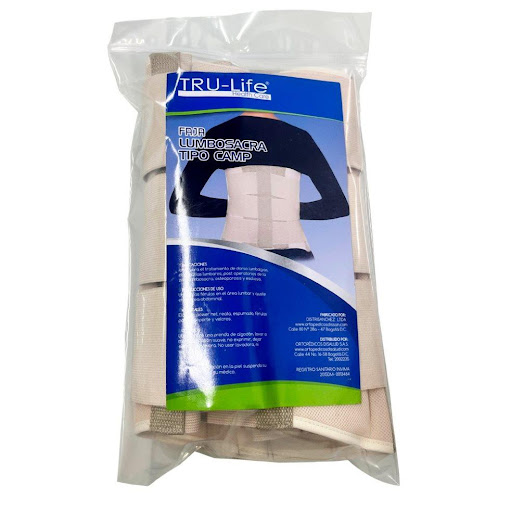 FAJA LUMBOSACRA TALLA XXL  TRULIFE BOLSA x 1 Ayuda en la región lumbosacra, parte baja de la espalda y los músculos abdominales, mejora la estabilidad muscular de la columna lumbar y de la unión toracolumbar, lesiones musculares, desgarres.