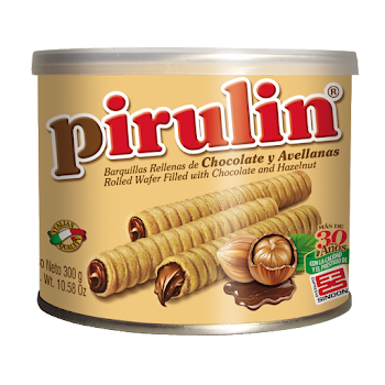 Barquillos Pirulin Rellenos De Chocolate Y Avellana x 300 gr  