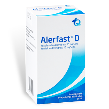 Alerfast D Fexofenadina + Fenilefrina 30mg/15ml Tecnoquimicas Caja x 90 ml  