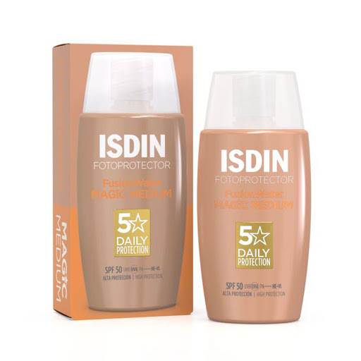 Fotoprotector Facial Isdin Fusion Water Magic Medium Con Color Spf 50 Frasco x 50 ml
