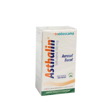 Asthalin HFA Salbutamol 100 Mcg Biotoscana Aerosol Bucal x 200 Dosis  