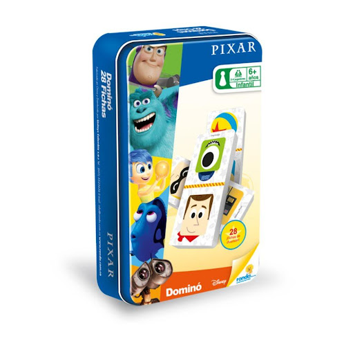 Juegos de Mesa Domino Lata Pixar Ronda Ronda Caja x 1 Se el primer jugador en colocar todas las fichas de juego o quedar con el menor puntaje en las fichas de su mano.