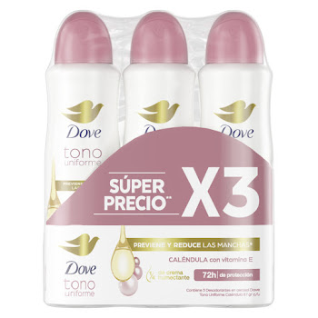 Desodorante Mujer Dove Dermoaclarant 150 ml Pack x 3 und  