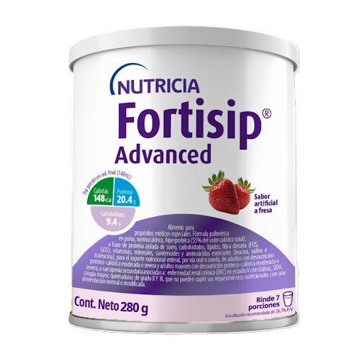 Alimento en Polvo Fortisip Advanced Sabor Fresa Lata x 280 gr