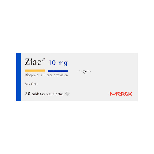 Ziac 10Mg Merck Bisoprolol + Hidroclorotiazida Caja x 30Tabletas