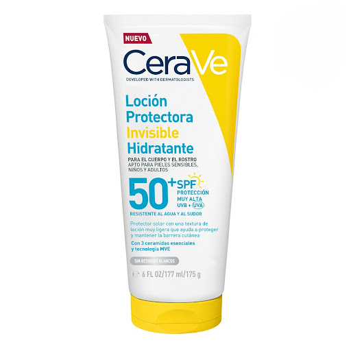 Protector Solar Cerave Loción Invisible Hidratante Spf50 Tubo x 177 ml