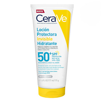 Protector Solar Cerave Loción Invisible Hidratante Spf50 Tubo x 177 ml  
