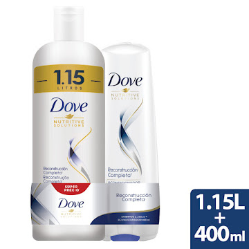 Oferta Shampoo Dove   Reconstrucción Completo x1.15 lt + Acondicionador Dove x400 ml 