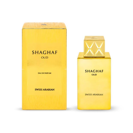 Perfume Swiss Arabian Shaghaf Oud EDP 75ml Swiss Arabian Botella x 1 Es una fragancia de oud oriental que envuelve tu corazón apasionado con la incomparable belleza del rico y dorado oud. Shaghaf Oud abre con preciosos hilos de azafrán, también conocido como oro rojo. 