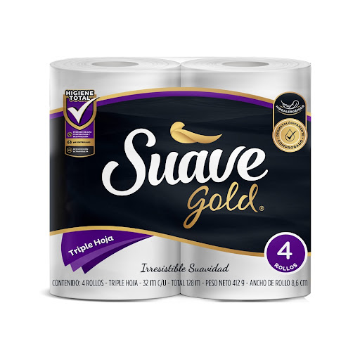 Papel Higiénico Suave   Gold x 4 Rollos