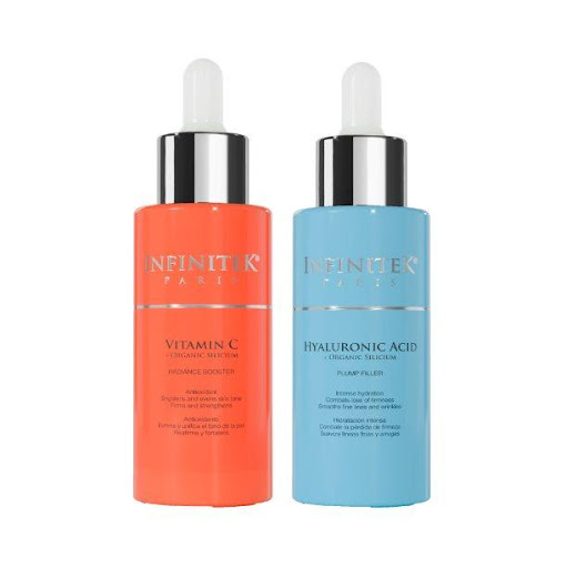 Dúo Perfecto SERUMMIX  INFINITEK PARIS SERUM  x 2 ¡Nuestros Best-Sellers! El Dúo Perfecto para prevenir y combatir los signos de envejecimiento prematuro. Es ideal para iluminar, hidratar, reafirmar y unificar el tono de la piel revelando una aparien