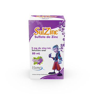 Sulzinc Sulfato de Zinc Solución Oral 2 mg Humax Frasco x 80 ml  