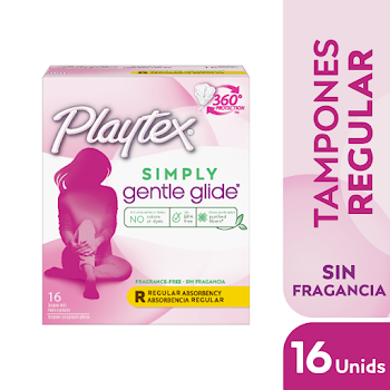 Tampones Con Aplicador Playtex Simply Gentle Glide Regular x 16 und  