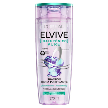 Shampoo Elvive Pure Ácido Hialurónico x 370 ml  