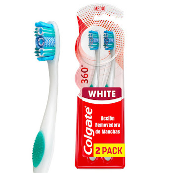 Cepillo de Dientes Colgate Medio 360° Luminous White Blíster x 2 und  