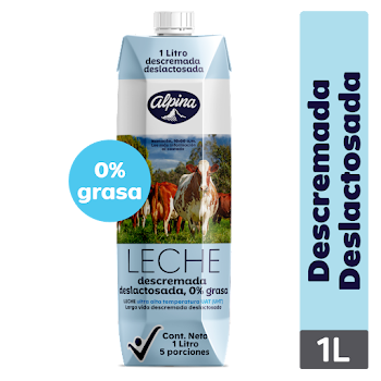Leche Deslactosada Descremada Alpina x 1 lt  