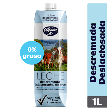 Leche Deslactosada Descremada Alpina x 1 lt  