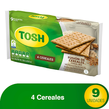 Galletas Tosh Fusión De Cereales Cereal Mix 9 Paquetes x 256.5 gr  