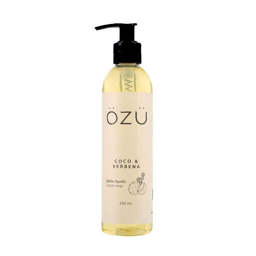 Jabón líquido OZU Coco & Verbena x 250 ml OZU 250 x 1 Jabón líquido corporal suave, libre de parabenos, siliconas, sales, colorantes y derivados del petróleo. Con un cítrico y dulce aroma a coco y verbena.