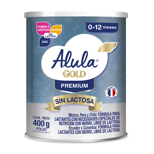 Formula Infantil Alula Gold Premium Sin Lactosa 0 a 12 Meses x 400 gr