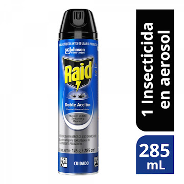Insecticida Raid Mata Insectos Voladores En Aerosol Frasco x 285 ml  