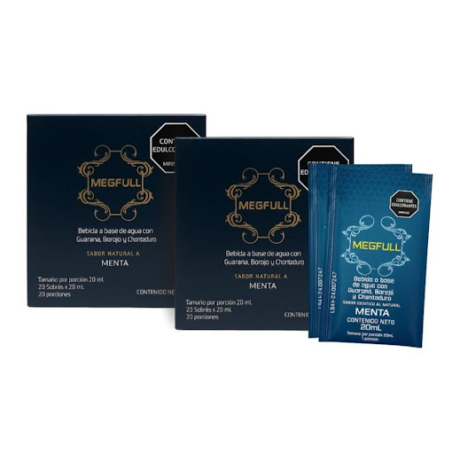 BEBIDA A BASE DE AGUA CON CONCENTRADO DE GUARANÁ, BOROJÓ, CHONTADURO X 20 SOBRES DE 20ML X 2 UNIDADES- MEGFULL MEGFULL POR SOBRES x 20 ML undefined