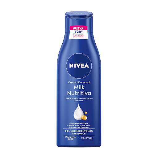 Crema Corporal NIVEA Milk Nutritiva 72 h Hidratación Piel Seca Botella x 250 ml