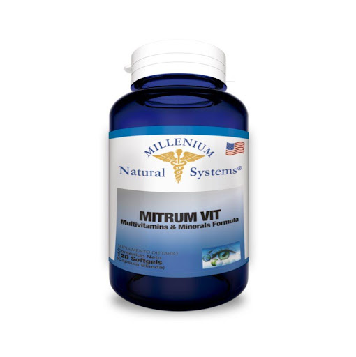 MITRUMVIT (multivitamínico) X 120 Natural Systems Frasco x 120 Compuesto por vitaminas y minerales que benefician el buen funcionamiento del organismo, aportando nutrientes y vitaminas que el organismo necesita a diario por déficit y falta de asimilación. Coadyuv