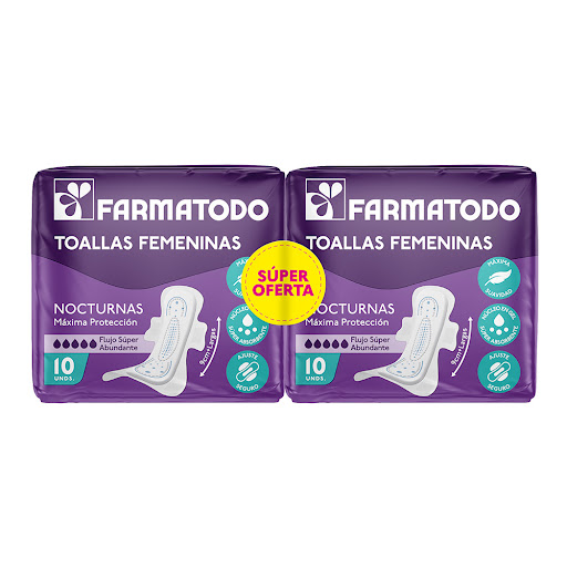 Oferta Toallas Femeninas Farmatodo Pack Noche x 20 und