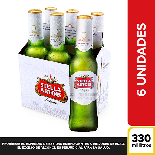 Cerveza Stella Artois 330 ml x 6 und