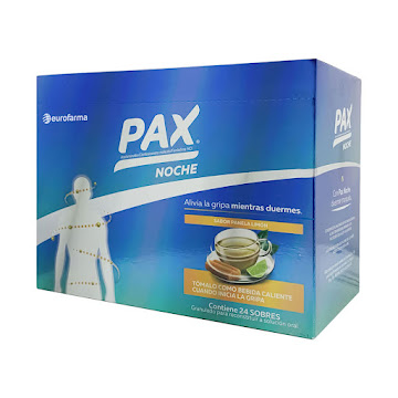 Pax Noche Panela Limón Acetaminofen + Fenilefrina 0,5g/0,01g Eurofarma Caja x 24 Sobres  