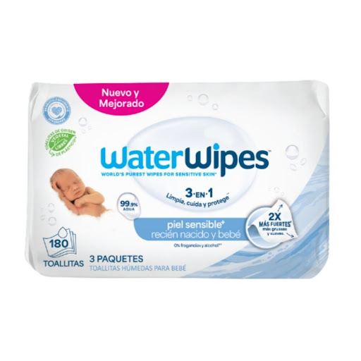 Toallitas Húmedas Para Bebés Waterwipes Sin Alcohol Pack x 180 und