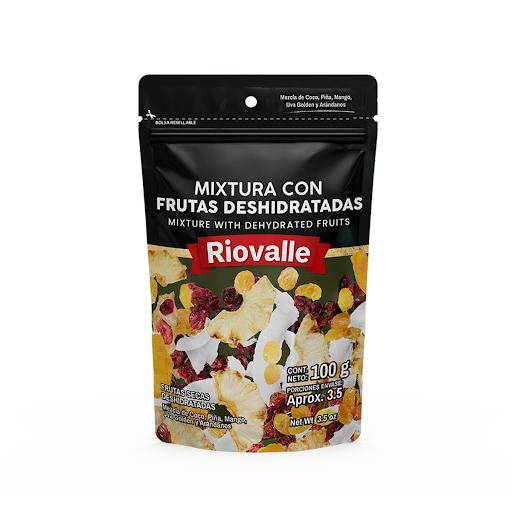 Mixtura con Frutas Deshidratadas Riovalle Megamarket Bolsa Doypack x 1 Mixtura con Frutas Deshidratadas RIOVALLE X 100 Gr, combinación balanceada de frutos secos y frutas seleccionadas. Snack práctico, energético y listo para consumir en cualquier momento. Ideal para lle