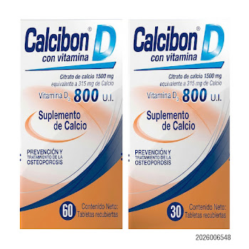 Calcibon D Calcio + Vitamina D3 1500mg/800UI Farma de Colombia Pack x 2 und  