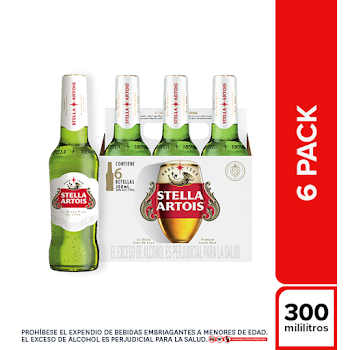 Cerveza Stella Artois   Sixpack x 300 ml 