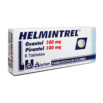 Helmintrel Piranntel + Oxantel 100mg/100mg Biochem Caja x 6 Tabletas  