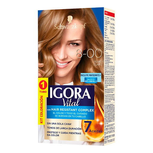 Tinte Igora Vital 8-00 Rubio Claro Caja x 1 und