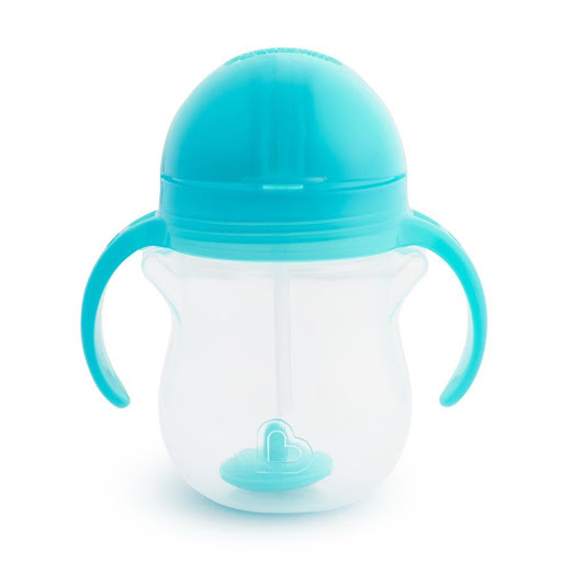Vaso Antiderrame Azul de 7 Oz Con Pesa y Pitillo Flexible Munchkin Unidad x 1  