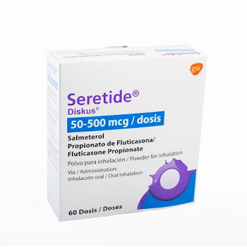 Seretide Diskus Salmeterol + Propionato de Fluticasona 50/500mcg Gsk Frasco x 60 Dosis  
