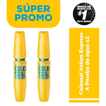  Pestañina Maybelline The Colossal Waterproof x 2 und  