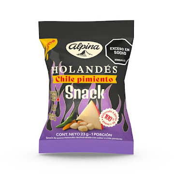 Snack Alpina Queso Deshidratado Chile Pimiento x 23 gr  