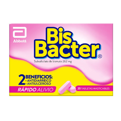 Bis Bacter Subsalicilato Bismuto Antidiarreico 262 mg Lafrancol Caja x 20 Tabletas
