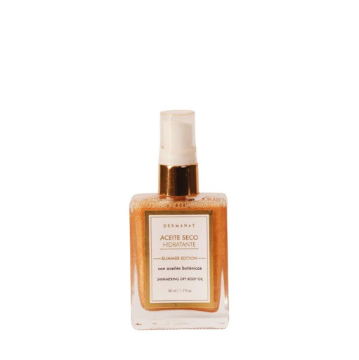 Aceite Seco Summer Edition Dermanat 50 ml x 1 Dale a tu piel el efecto bronceado con este aceite ligero con toque seco para el cuerpo que la deja luminosa, como si hubieras estado en el sol, y sin sensación grasosa.
Su nutritiva mezcla de aceite 