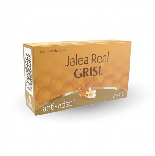 Jabon Barra Antiedad Jalea Real 125g - Grisi Grisi Caja x 2 Und JABON DE BARRA ANTIEDAD JALEA REAL GRISI natural de Tocador
Presentación:125gramos.
Su formula enriquecida con Jalea Real y Polen ayuda a reducir los signos visibles de la edad en la piel, mejorando s