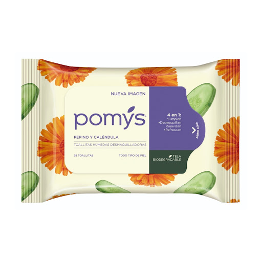 Toallitas Desmaquilladoras Pomys Pepino y Caléndula Paquete x 28 und